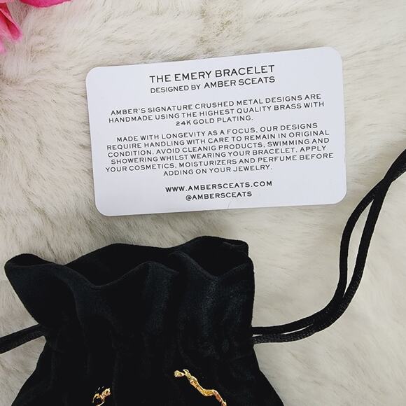 NEW Amber Sceats Emery Chunky Textured Gold Cuff Bracelet - Picture 10 of 10